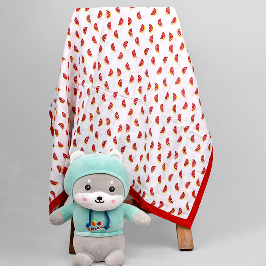 Baby Muslin Dohar- 100X100 CM-(0-3 Years)-Watermelon