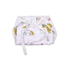 Baby Organic Cotton Printed Muslin Nappies Pack of - 3 Mix Design
