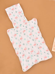 Baby Organic Cotton Muslin Sleeping cum Carrying Nest Bag- Flamingo  0-3 Months