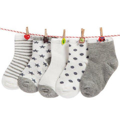 FOOTPRINTS Organic cotton Baby Socks- 6-12 Months - Pack of 5 Pairs