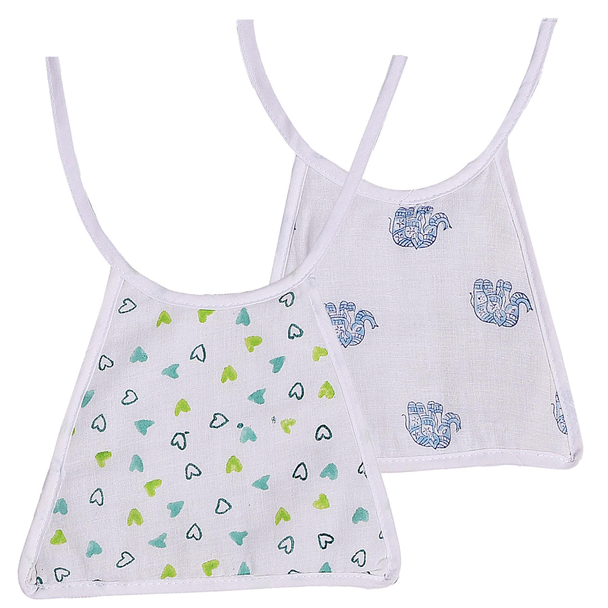 New Born Baby Cotton Bibs - Pack of 2 (0-9 Months)