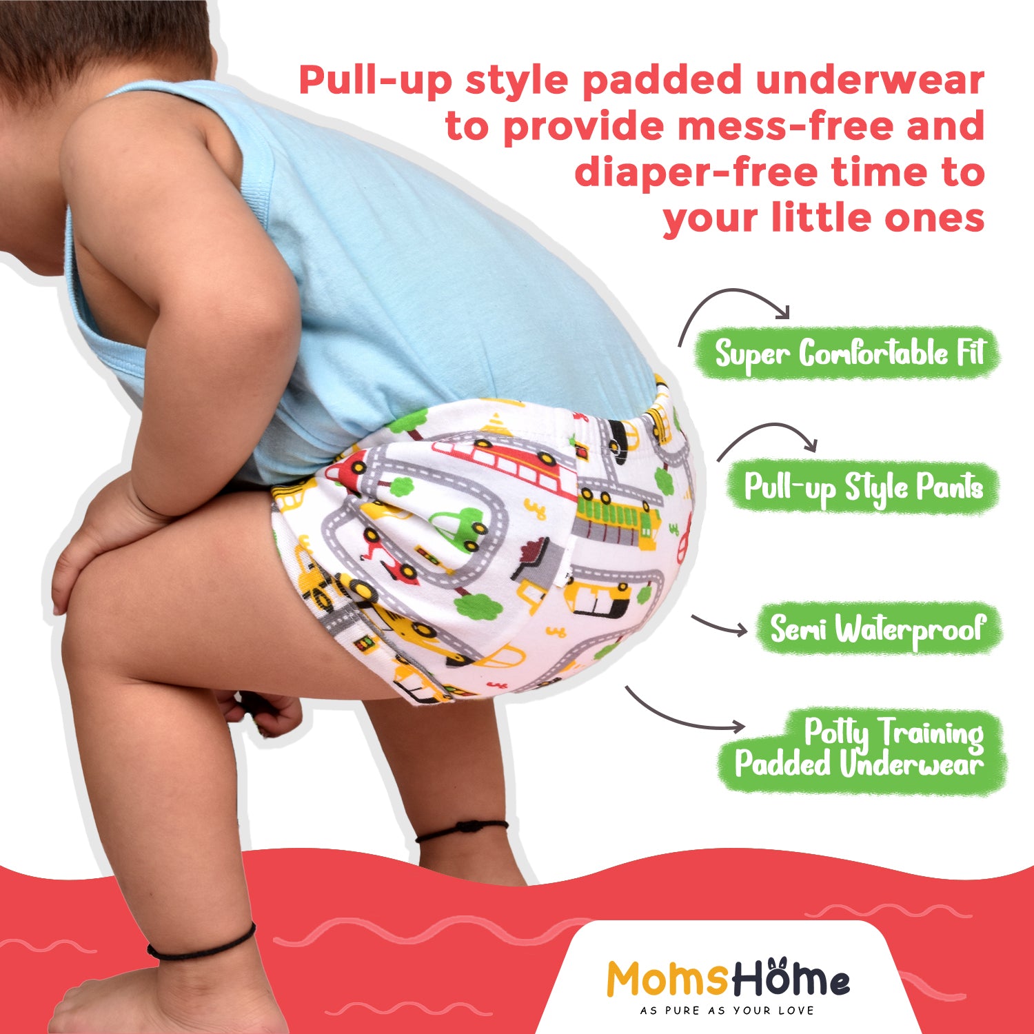 Baby Waterproof Pull up Potty Training Unisex Padded Underwear, Fish & –  Moms Home