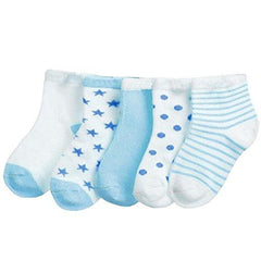 FOOTPRINTS Organic cotton Baby Socks- 6-12 Months - Pack of 5 Pairs