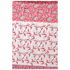 Double Bedsheet with 2 Pillow Covers - Pink Leaf
