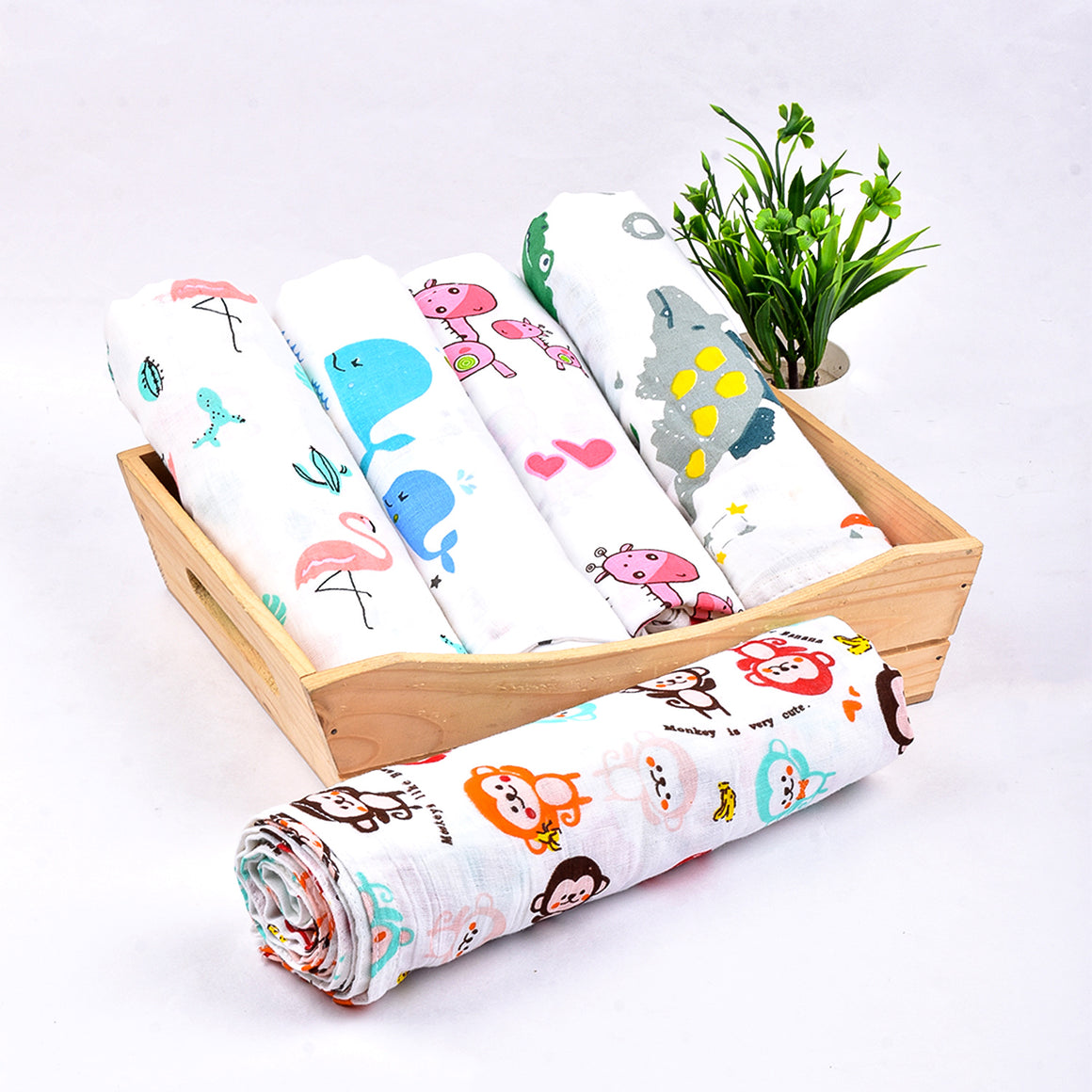 100% Organic Cotton Muslin Swaddle For New Born Babies – Moms Home