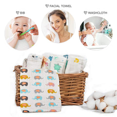 Newborn  Unisex Baby Muslin essential Combo - Multicolor  - 5 Items