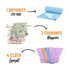 Moms Home Baby Care Nappy Time Combo , 0-12 Months - 13 Items